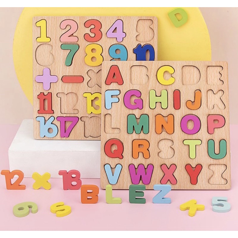 [ Giggel ] Puzzle Alphabet / Alphabet Chunky Puzzle / Mainan Warna Warni / Mainan Kayu Edukasi / Mainan Puzzle edukasi