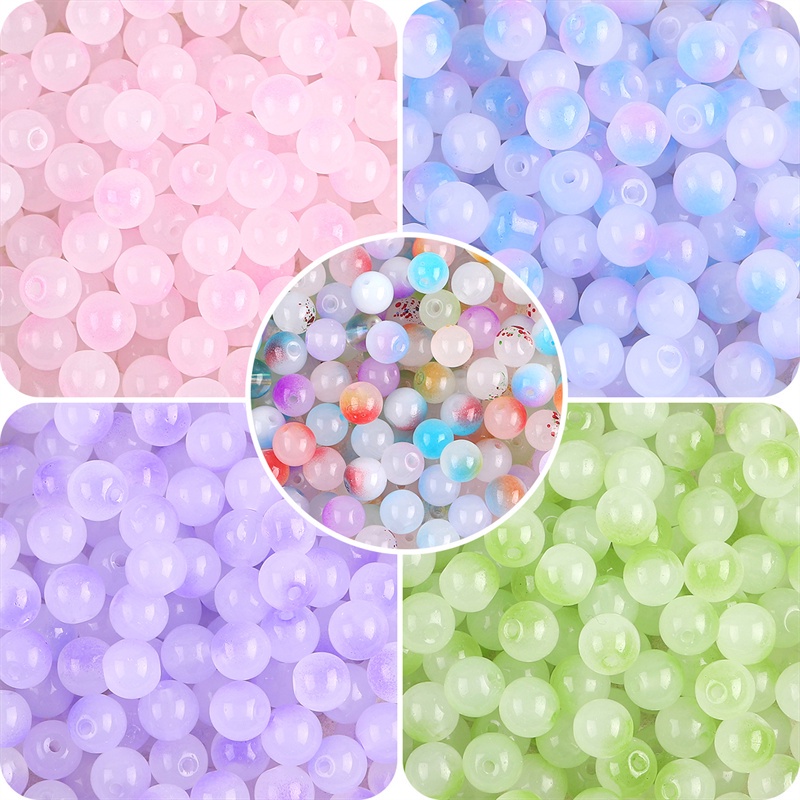 50pcs / Lot Manik-Manik Kristal Kaca Warna Permen Campur Ukuran 8mm Untuk Membuat Perhiasan DIY