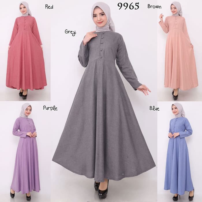 Terlaku Gamis Lebaran 2020 Elegan Mewah Simpel Real Pict Ce207 Baju Polos Busui Katun Supernov Shopee Indonesia