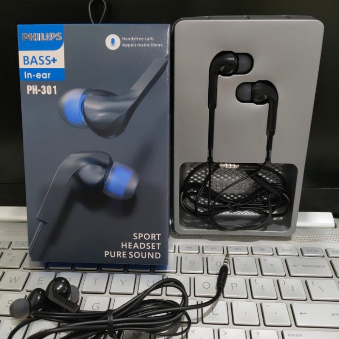 HANDSFREE HEADSET HF EARPHONE PHILIPS PH-301 PH301 PURE SOUND BASS