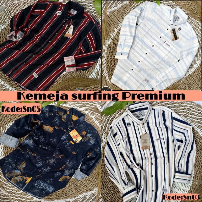 Kemeja Lengan Panjang surfing  motif