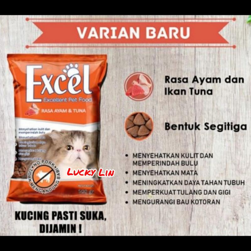 Excel Mother and Kitten 500gr Makanan kucing murah excel 500gr ikan tuna excel Mother &amp; kitten 500gr / no pork / makanan kucing halal / tanpa babi