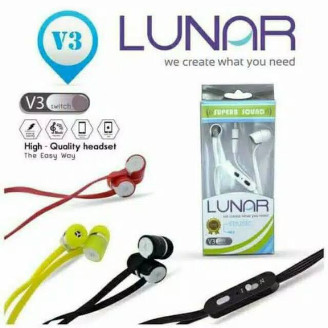 Headset Lunar V3 Bass / Lunar High Quality super bass earphone
