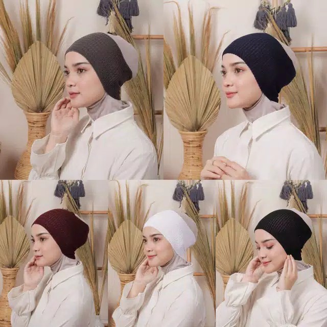 Ciput Rajut Anti Pusing Polos / Inner Hijab / Dalaman Kerudung / CIPUT RAJUT 1 WARNA