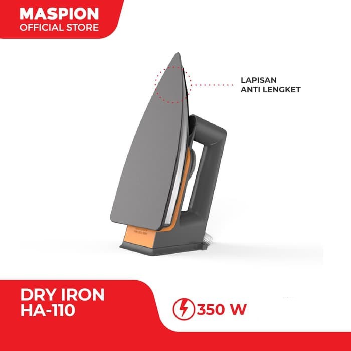 MASPION Setrika Listrik / Setrika Baju HA 110 - Garansi Resmi 1 Tahun