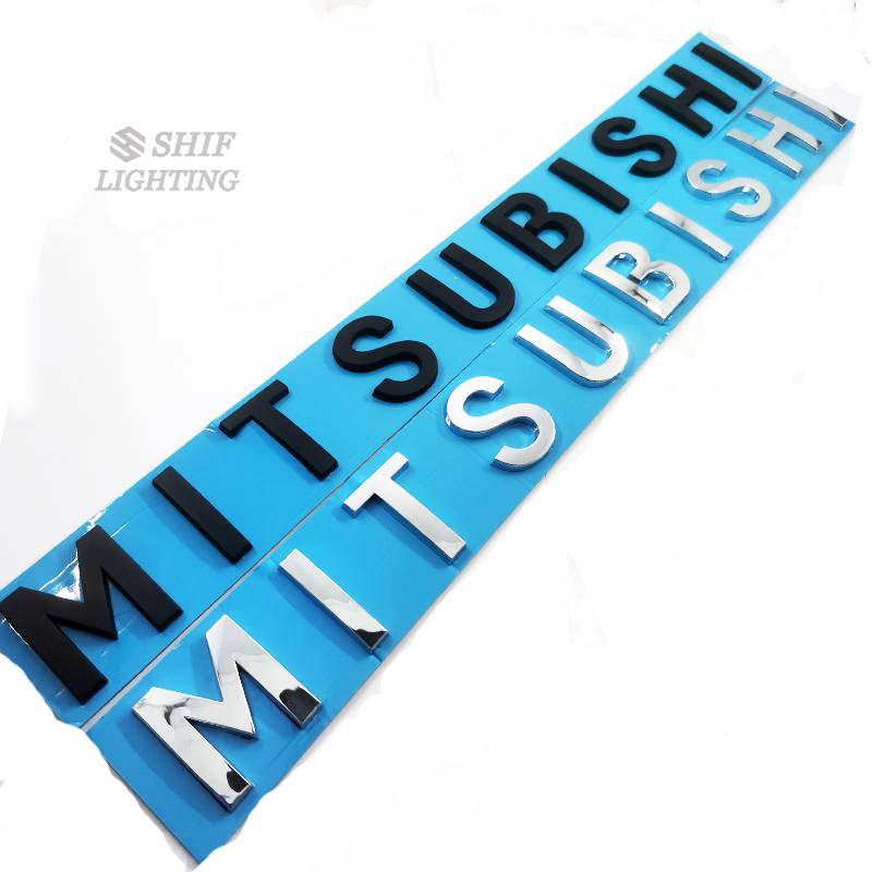 1pc Stiker Emblem Tulisan Mitsubishi Bahan Abs Untuk Bagasi Mobil Mitsubishi