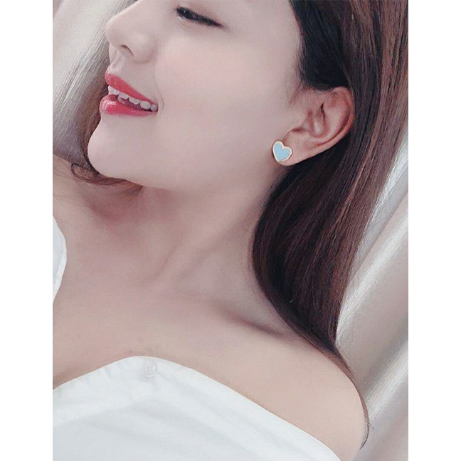 LRC Anting Tusuk Fashion Love Drop Glazed Earrings F4878X