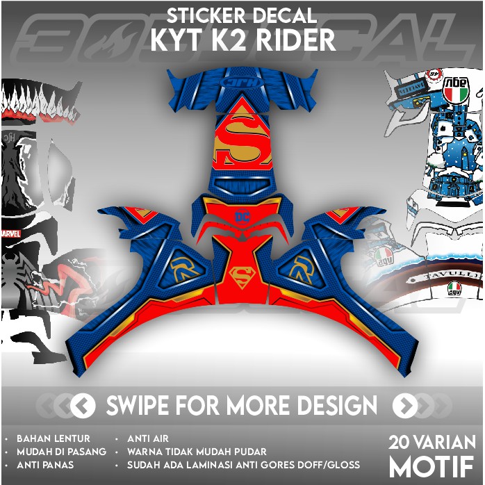 Sticker Decal Helm KYT K2R Part 1 | Decal helm | Decal sticker