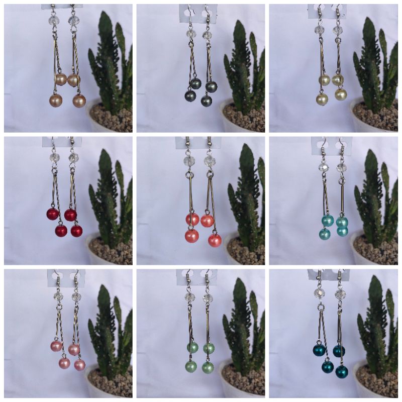 anting hijab juntai mutiara cantik