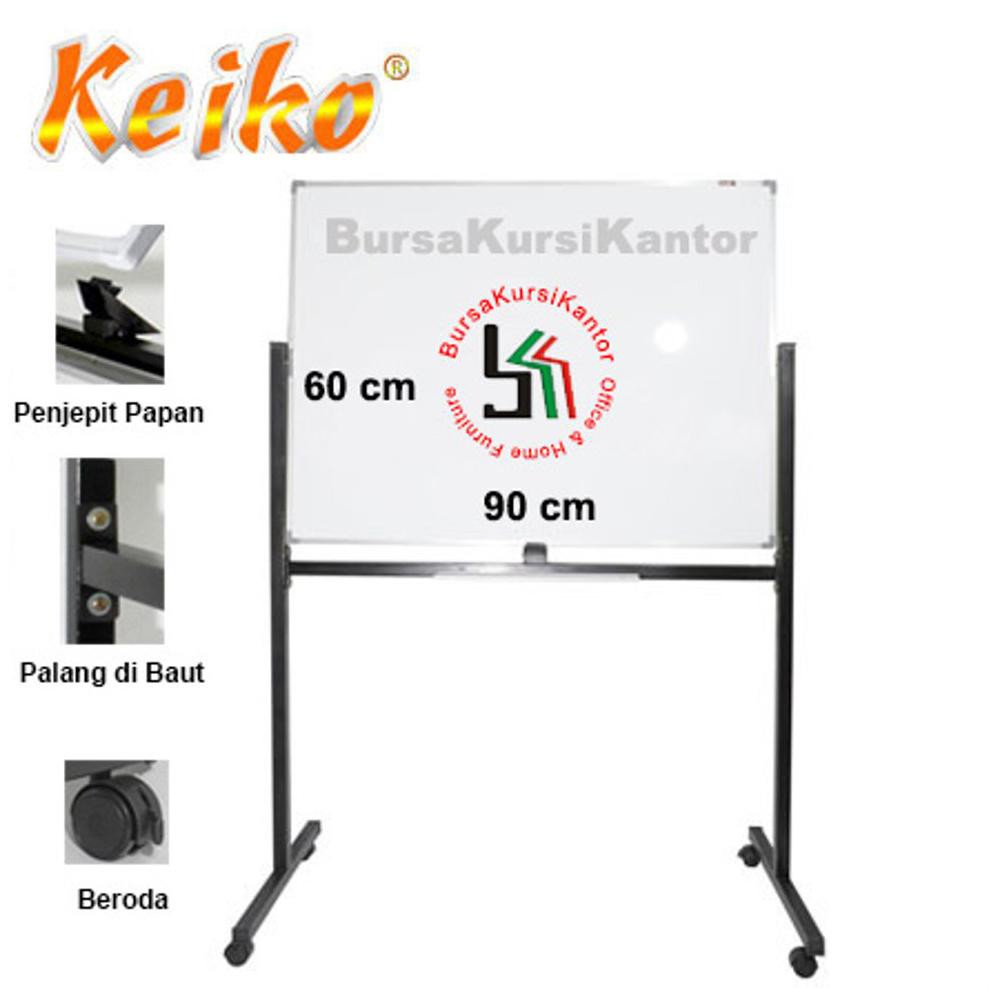 

Whiteboard 60 x 90 Kaki Double Face Magnetic Keiko