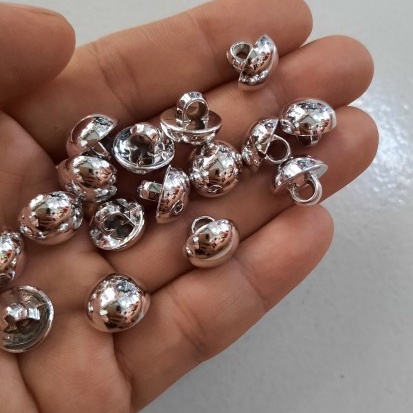 Kancing Baju/Kancing Jamur Hias Warna Perak Dan Mas Size 15mm/ Harga Per Lusin