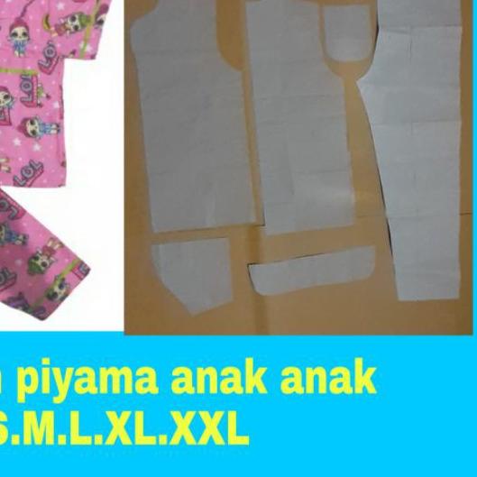 pola instan set piyama anak-anak