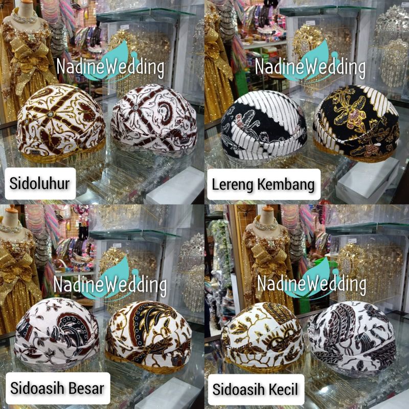 Blangkon SUNDA Prodo / Blangkon Pengantin, Model Sunda - Motif Jarik