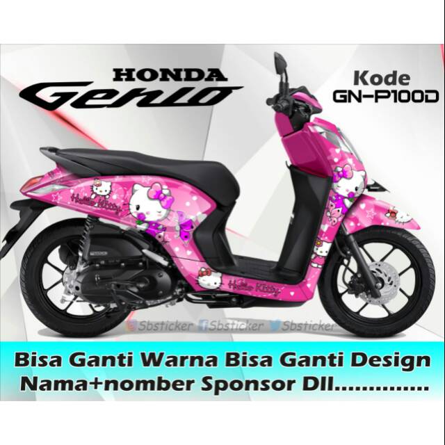 Decal motor Honda Genio custom hello Kitty stiker full Decal motor Honda Genio custom hello Kitty stiker full