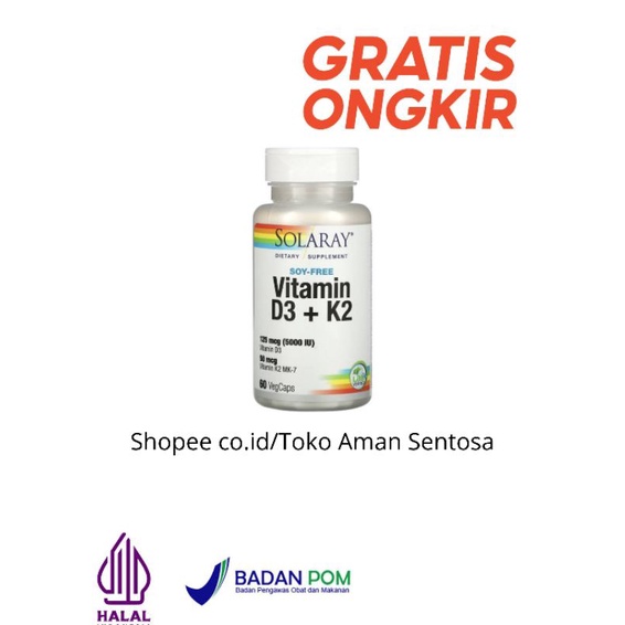 Solaray Vitamin D3 K2 125mcg 5000IU