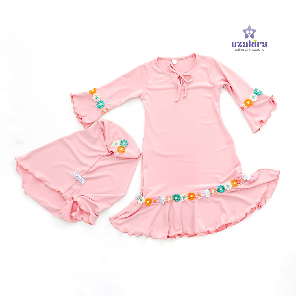 GAMIS BAYI 0-2thn RENDA BUNGA MELATI PELANGI KANAYA DUSTY JERSEY TWIST PREMIUM ORIGINAL by DZAKIRA