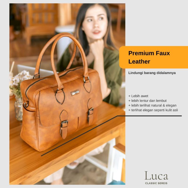 LUCA Bag by Manjua. Tas Kerja, Tas Kuliah, muat Laptop 14 inch. Tas Laptop, Ukuran Besar.