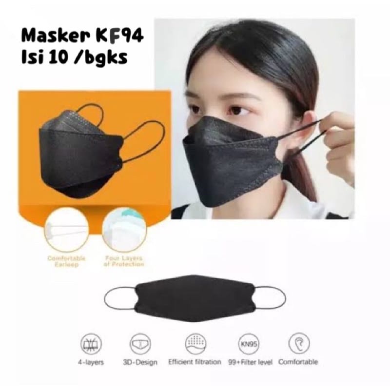 Masker muka 4ply Korea KF94 model Evo Convex disposable KF 94 4 ply KN94 KN 94 isi 10