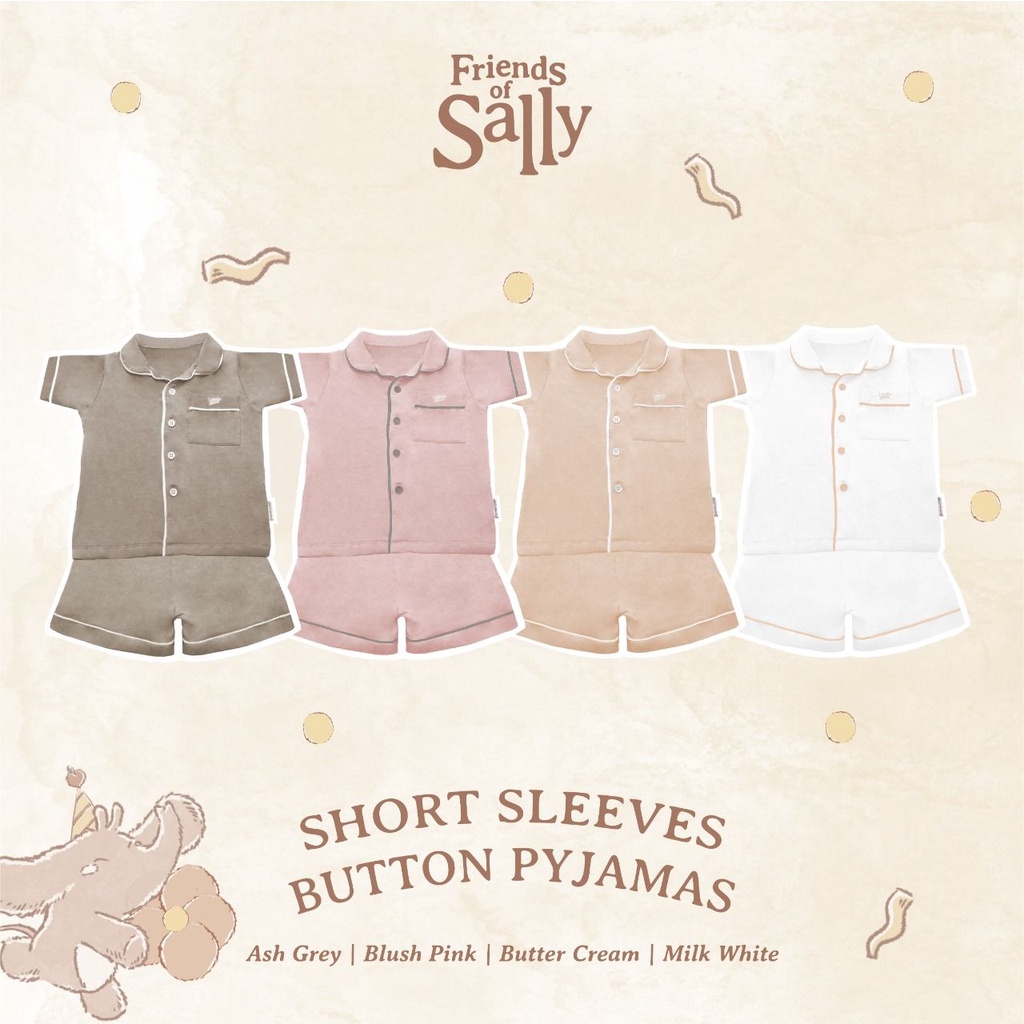 Friends of Sally SHORT Sleeves Button Pyjamas