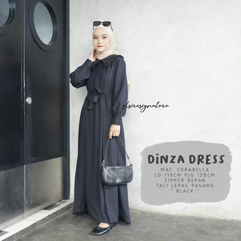 DINZA DRESS / DRESS SORABELA BLACK ZIPPER