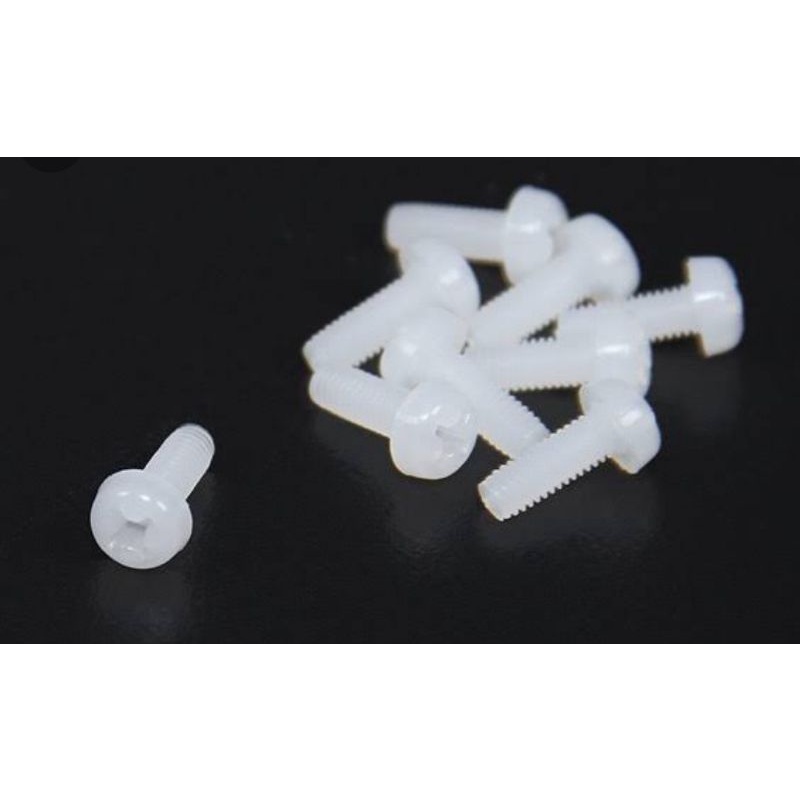 Cross Screw Nylon M3x8 M3 3mm height 8mm 8 mm Baut plastik for spacer