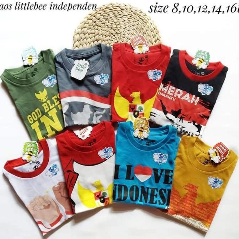 kaos anak seri kemerdekaan littlebee 8-16