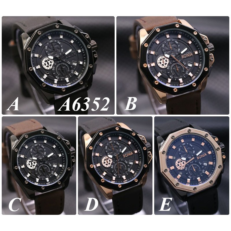Jam Tangan Pria/Cowo Bonia Kulit Tessoro - Kode A6352