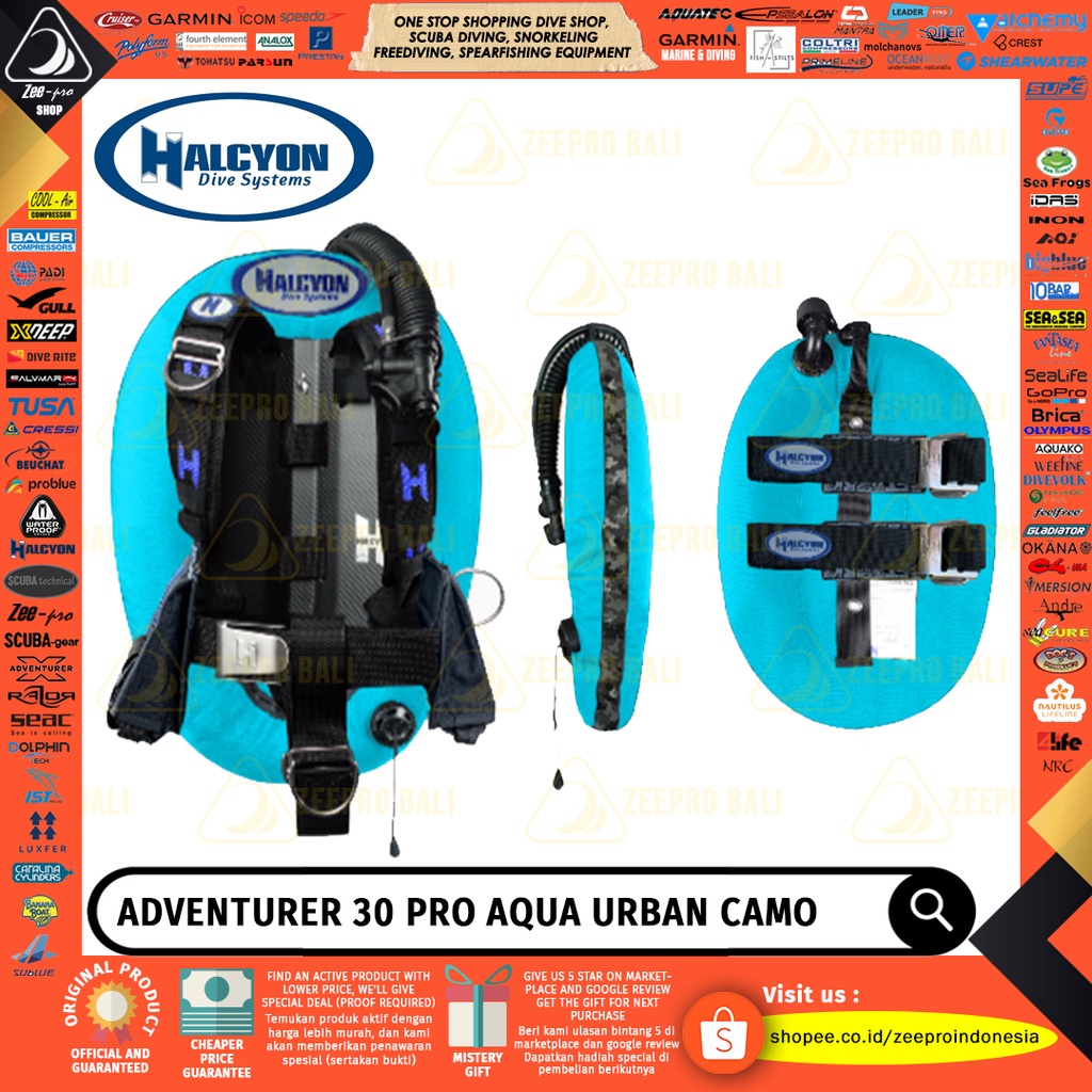 Technical Diving BCD Halcyon Adventurer 30 Pro Scuba Dive Wing BC Carbon Backplate Alat Selam Bladde