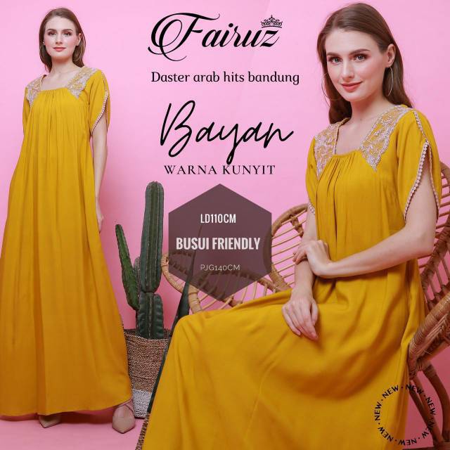 Daster Arab FAIRUZ BAYAN Long Dress Rayon Renda import