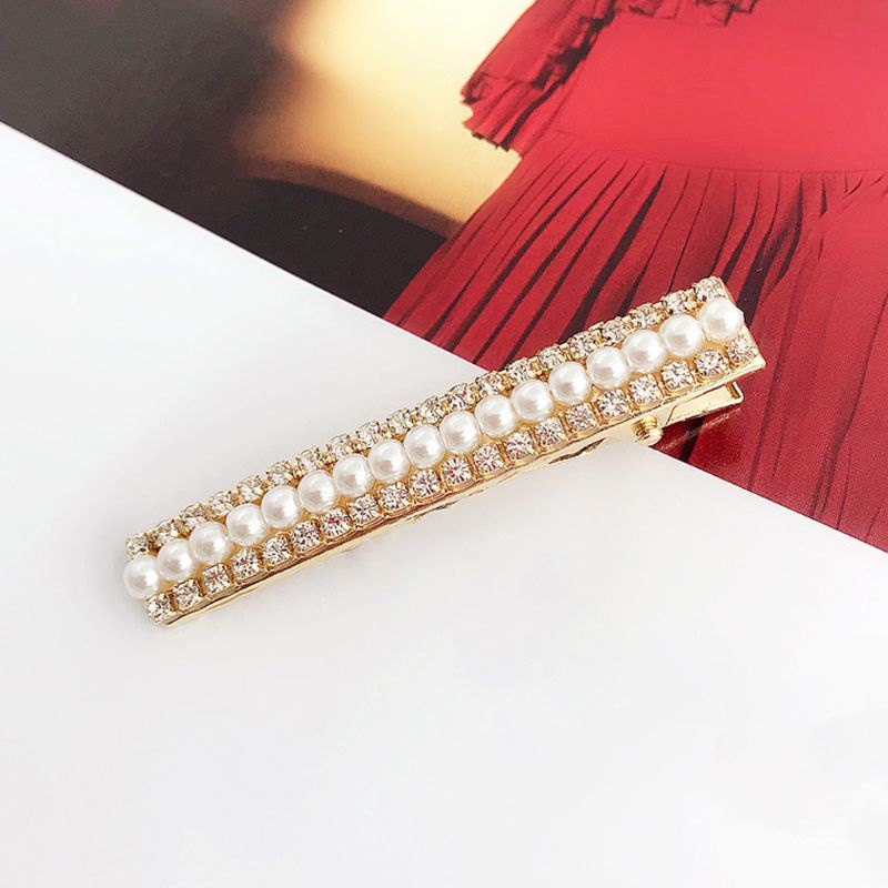 Siy Jepit Rambut Duckbill Bahan Metal Hias Mutiaraberlian Imitasi Gaya Vintagemewah Untuk Wanita