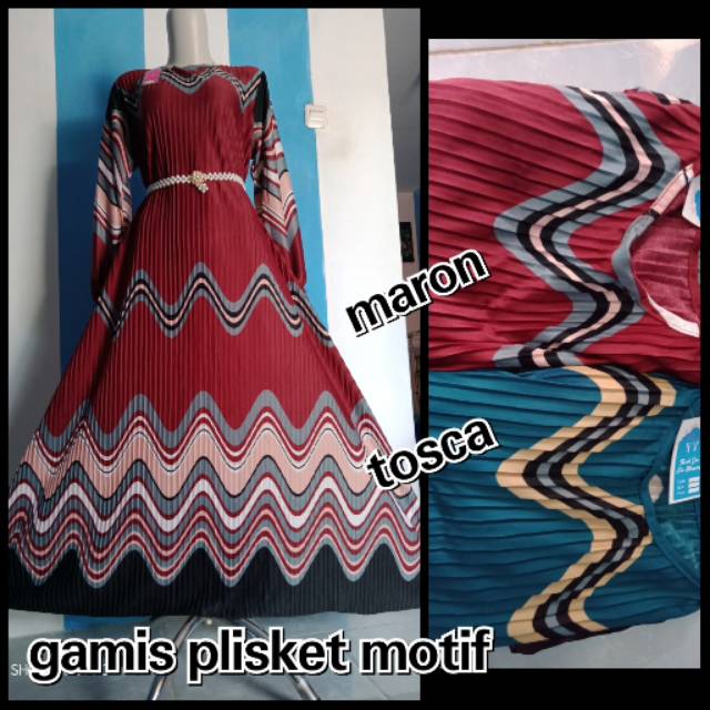 Gamis plisket motif.