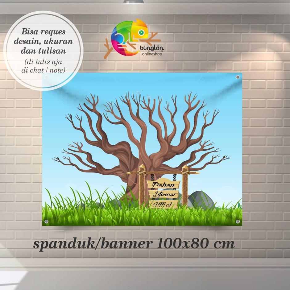 Promo Hari Ini Spanduk, Banner Pohon Literasi Sekolah