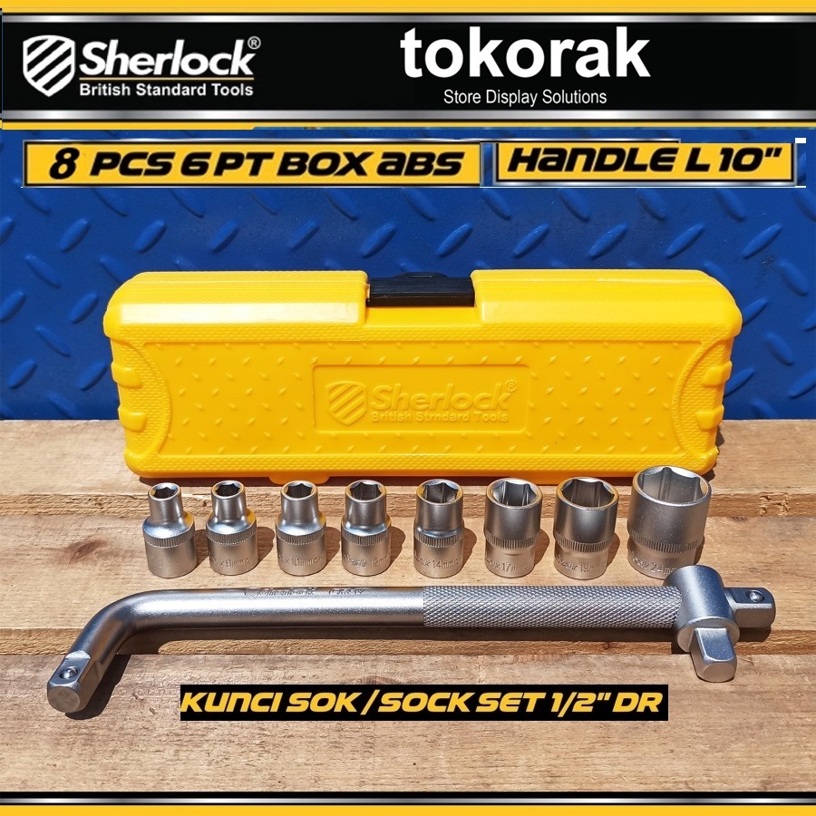 KUNCI SOCKET SET 8 PCS 1/2 INCH 6PT SHERLOCK - KUNCI SOCK - KUNCI SOK