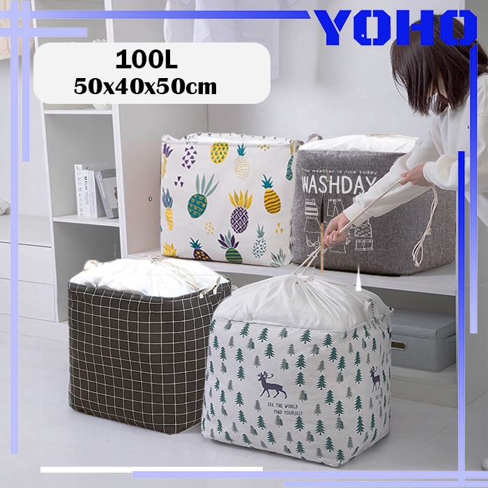 Tempat Penyimpan Pakaian Multifungsi Storage Basket Storage Bag Organizer Bag 100L