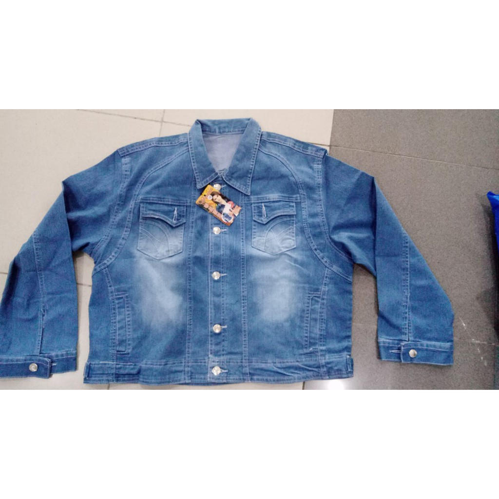 MC girl Jaket Jeans Super Jumbo / Jaket Jeans Big Size / Jaket Jeans Ukuran 5XL / Jaket Size 6XL