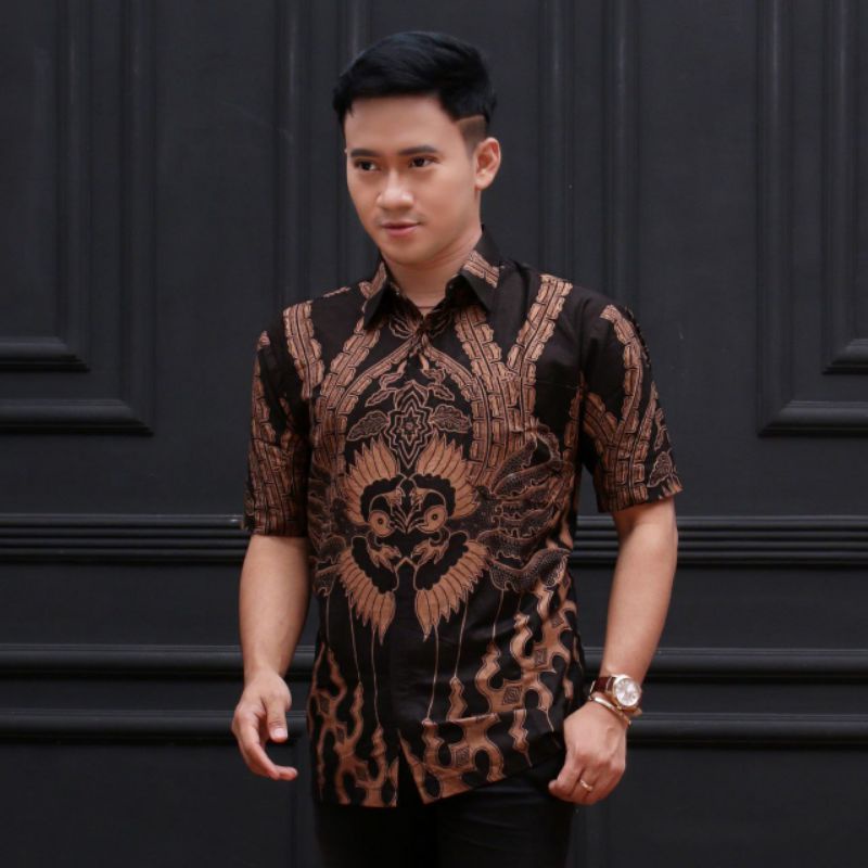 HEM BATIK PRIA HITAM COKLAT    ZK1627