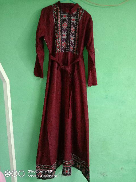 ( Couple Keluarga ) Batik Couple Keluarga Sania Ruffle Ori Ndoro Jowi Dnt - Mega