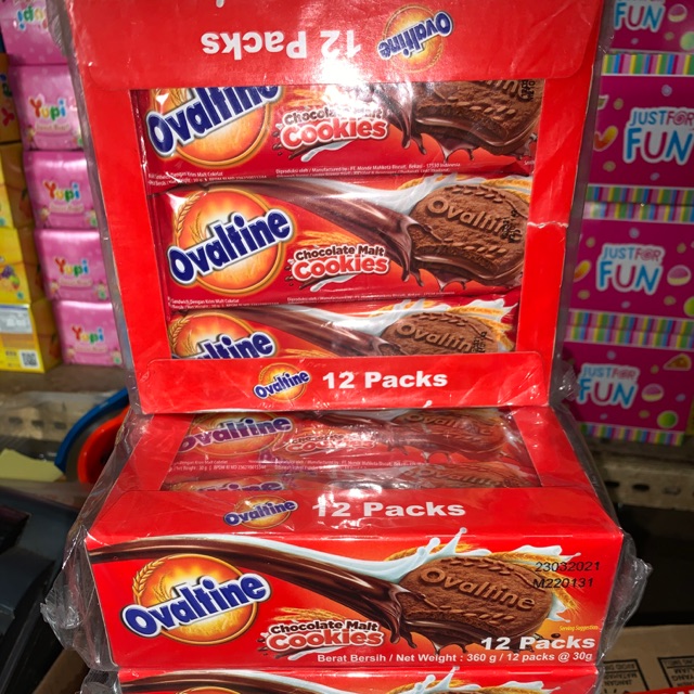 Ovaltine Chocolate Malt Cookies 30gr 1 box isi 12 pcs x 30 gram coklat