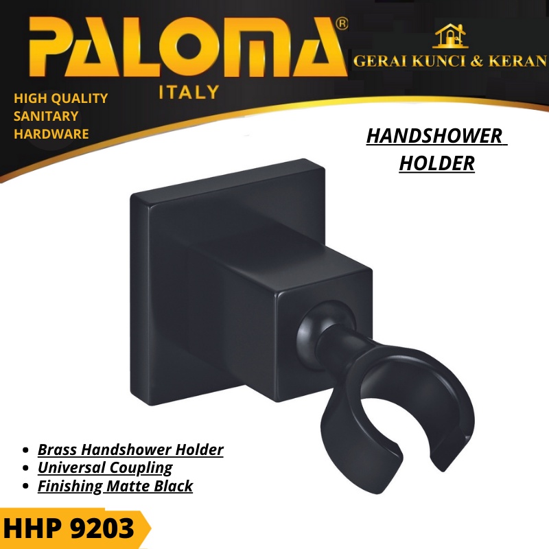 Hand Shower Holder PALOMA HHP 9203 Pegangan Tatakan Gantungan HITAM BLACK MATTE