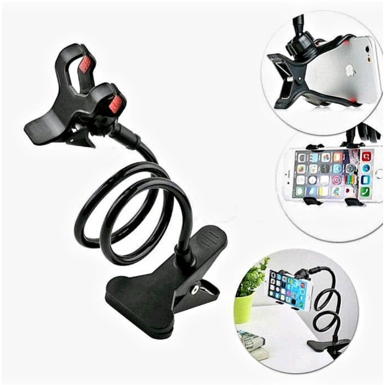 Lazypod Jepit Flexible Holder HP Standing Jepitan Narsis Fleksibel For Smartphone 360° Rotation Long Flexible