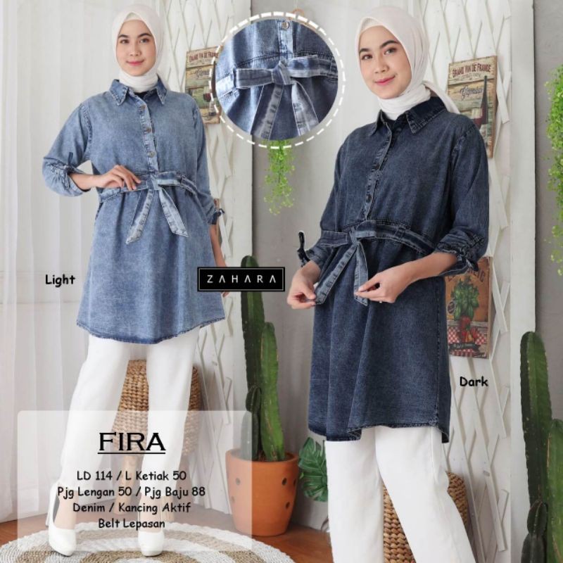fira tunik jeans by zahara