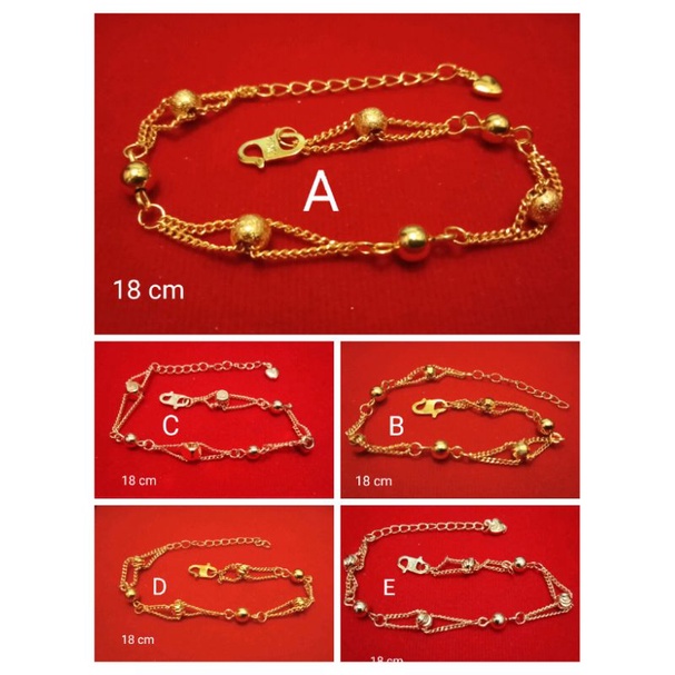 DAL03. Gelang tangan xuping wanita lapis emas ukuran 18 cm