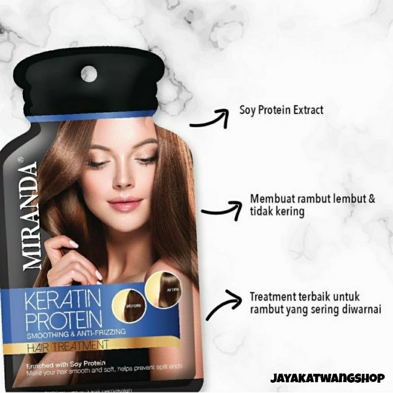 MIRANDA Keratin Protein Hair Treatment 2 x 25 ML | Masker Rambut | Hair Mask