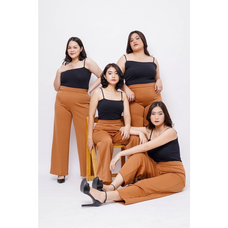 A1458 Square Tank - MACADAMIA HOUSE FASHION WANITA - TANKTOP - CASUAL SANTAI-BlackXL