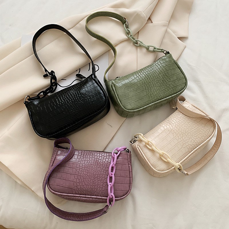 TAS WANITA MURAH IMPORT KECIL MINI FASHION ABG KOREA KULIT CROCO CANGKLONG BAG VIRAL LINZI BATAM BAG