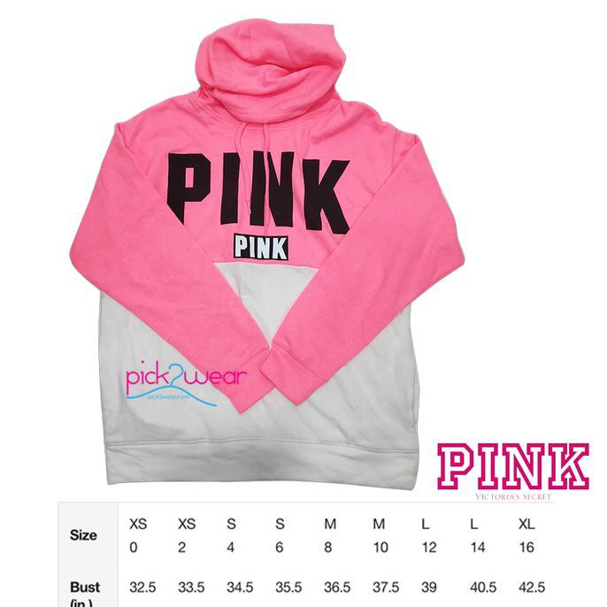 Kualitas Terbaik Pink Victoria's Secret pullover hoodie sport oversized colorblocked PW - XS MURAH