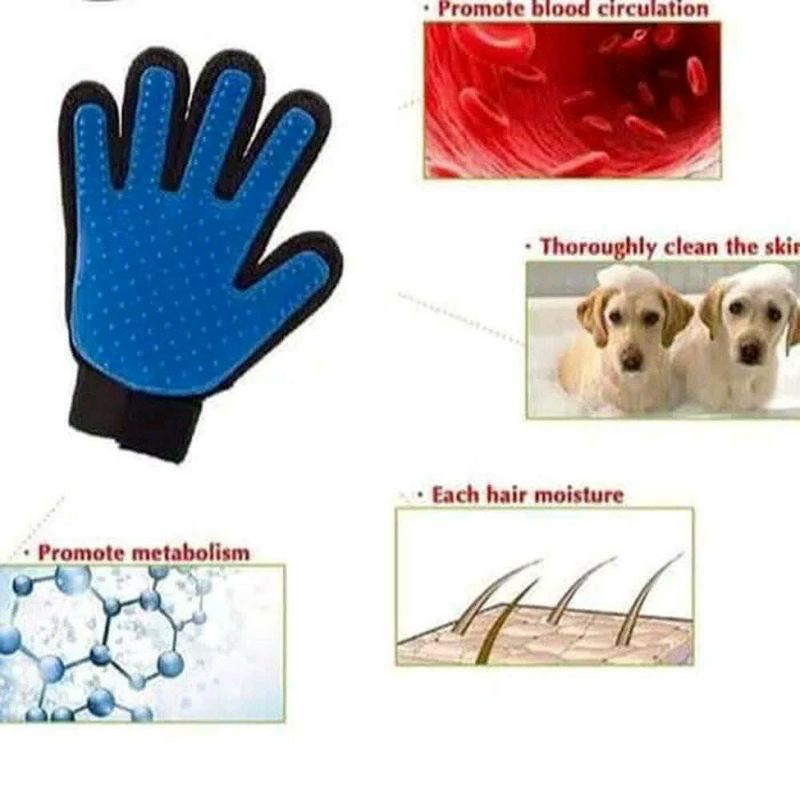 True touch glove - Sarung tangan sikat grooming anjing kucing