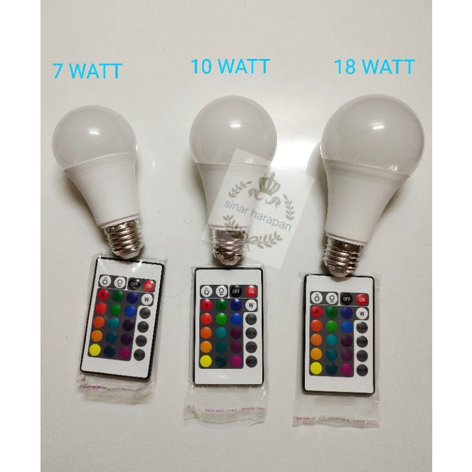 LAMPU BOHLAM LED RGB BERUBAH WARNA REMOTE CONTROL ORIGINAL