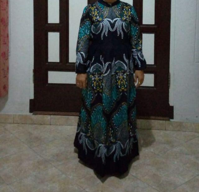 Raka Bumi Gamis Batik Sriwedari Maxi Bumil/busui Katun Sogan Allsize Ld 105-120 Cm Bahan Katun Halus