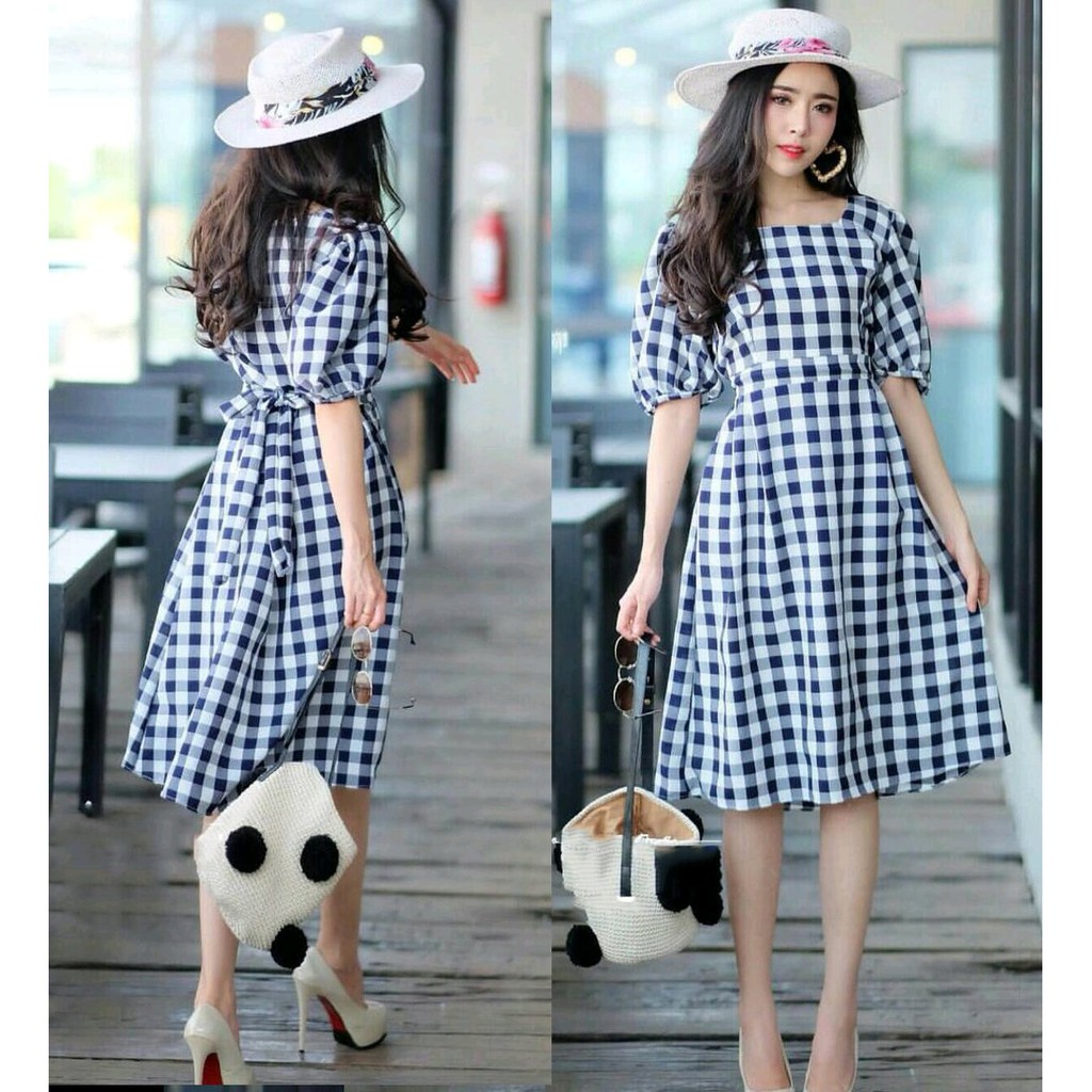 sq Triquare top atasan blouse Katun bangkok wanita murah cewek gaul lengan terompet kotak kecil pin